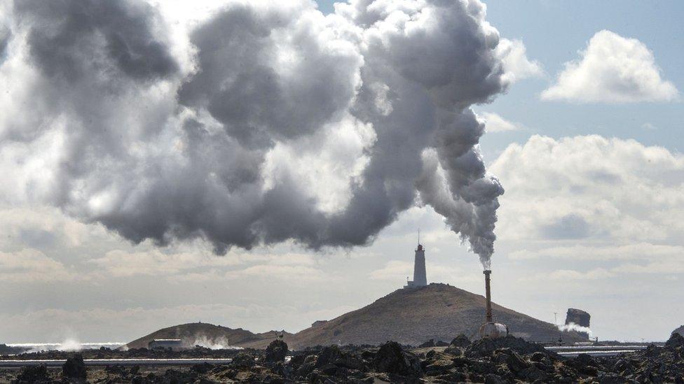 A geothermal energy plant in Iceland