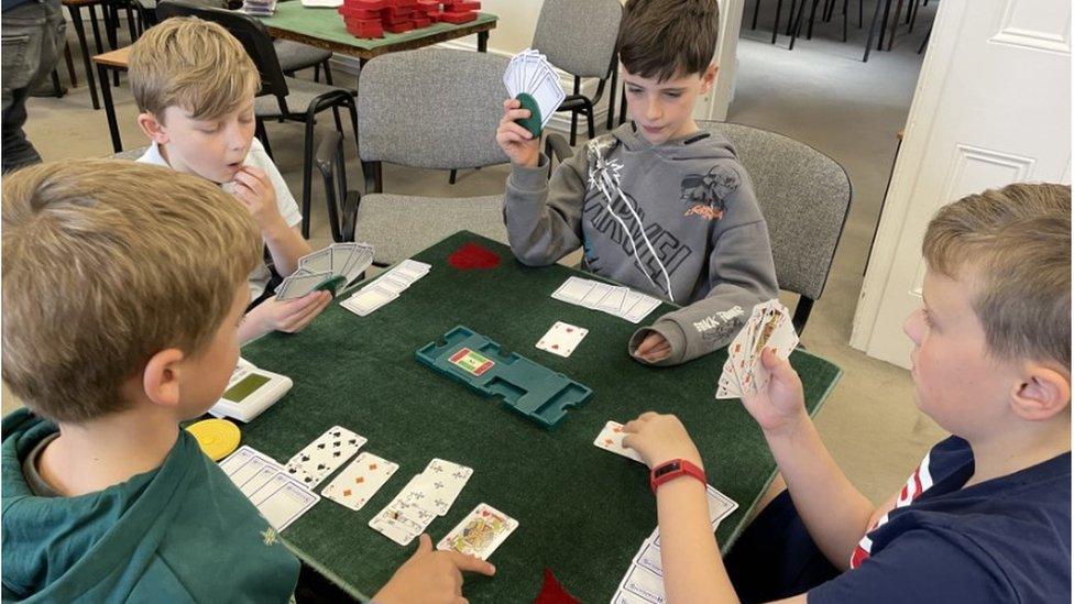 Young people playing Bridge