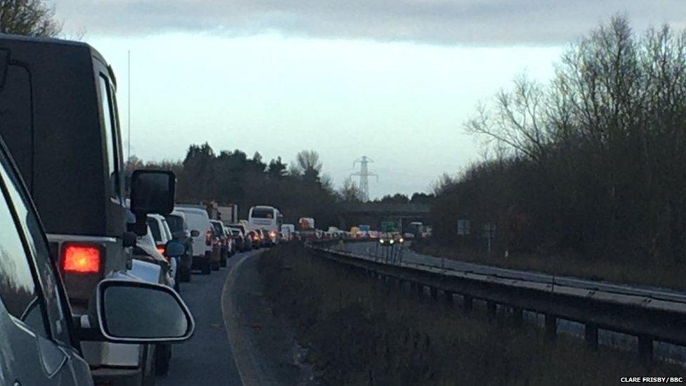 A64 traffic at a standstill