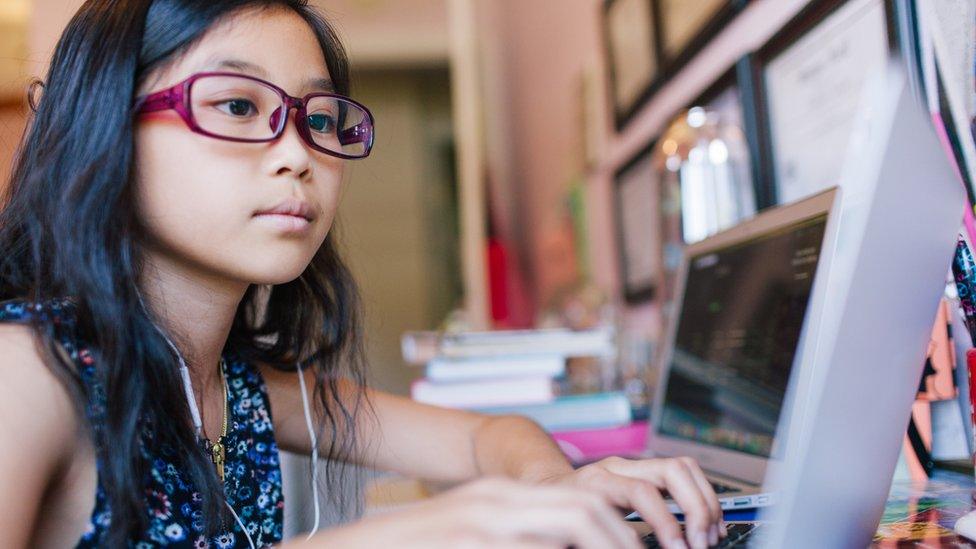 Child at laptop