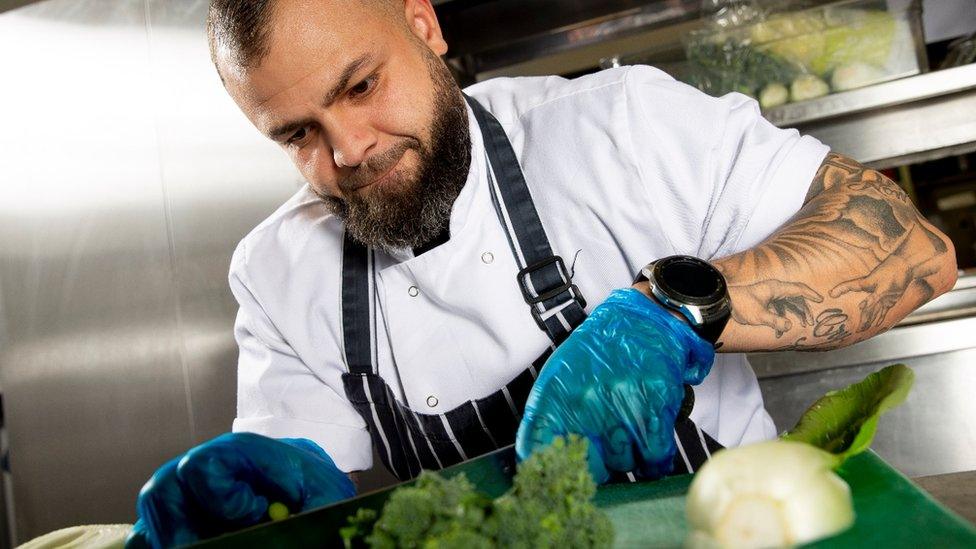 A chef in the kitchen