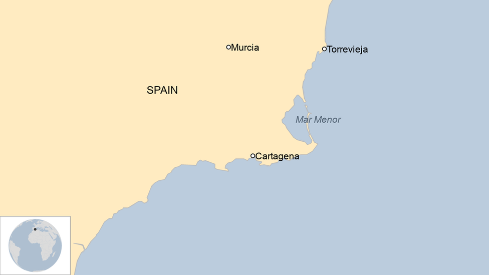 A map showing Mar Menor