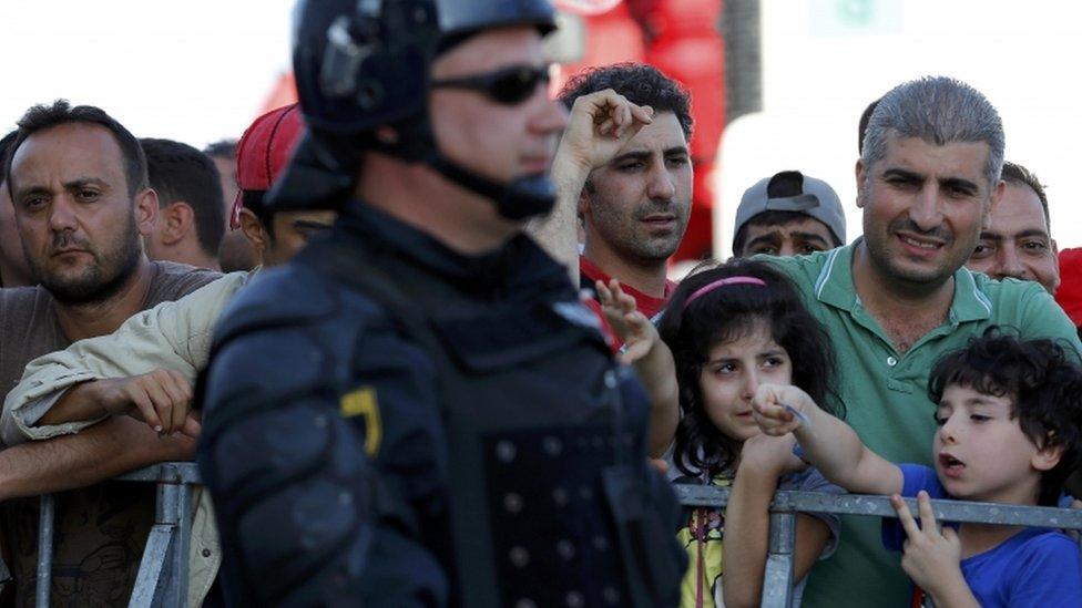 Migrants at the Slovenia-Croatia border, 19 Sept