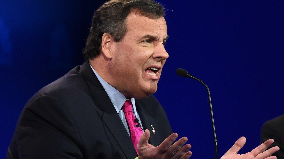 Chris Christie speaks during the Colorado Republican debate.