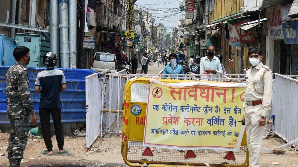 A containment zone in Rajasthan state