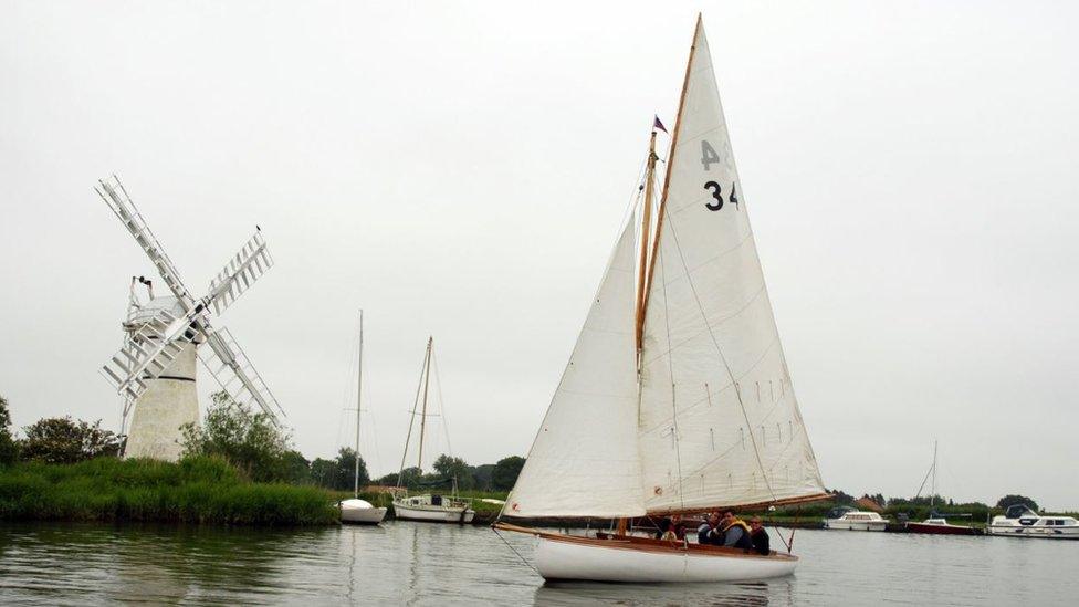 Sailing boat on the Broads