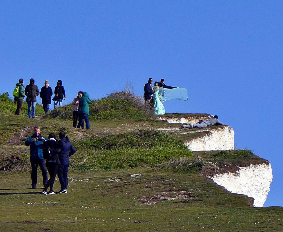 People at Birling Gap