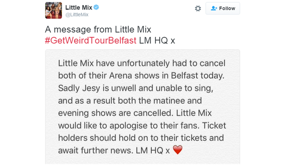 Little Mix tweet