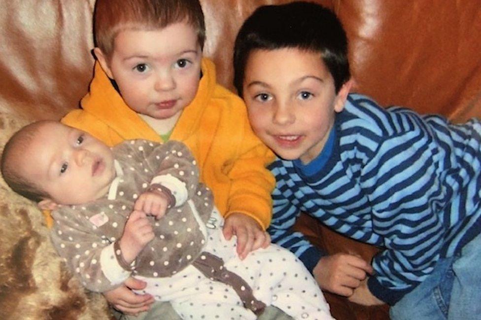 Catherine's three children at home where her daughter Poppy was born