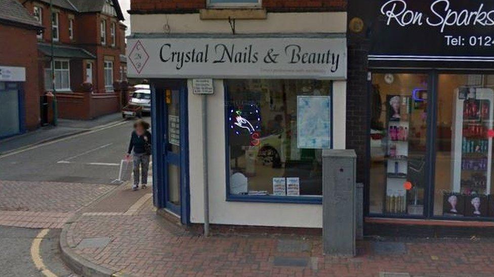 The outside of Crystal Nails & Beauty