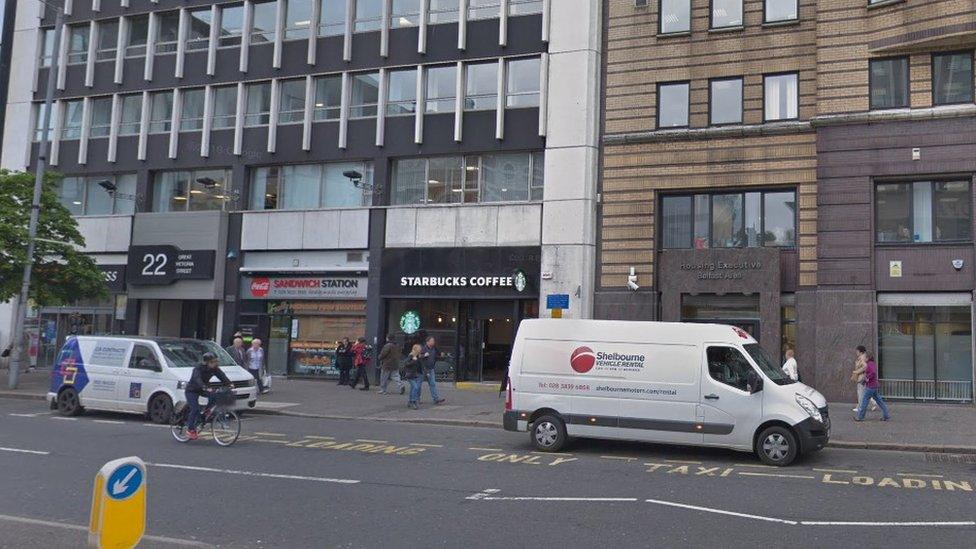 The Starbucks outlet on Great Victoria Street