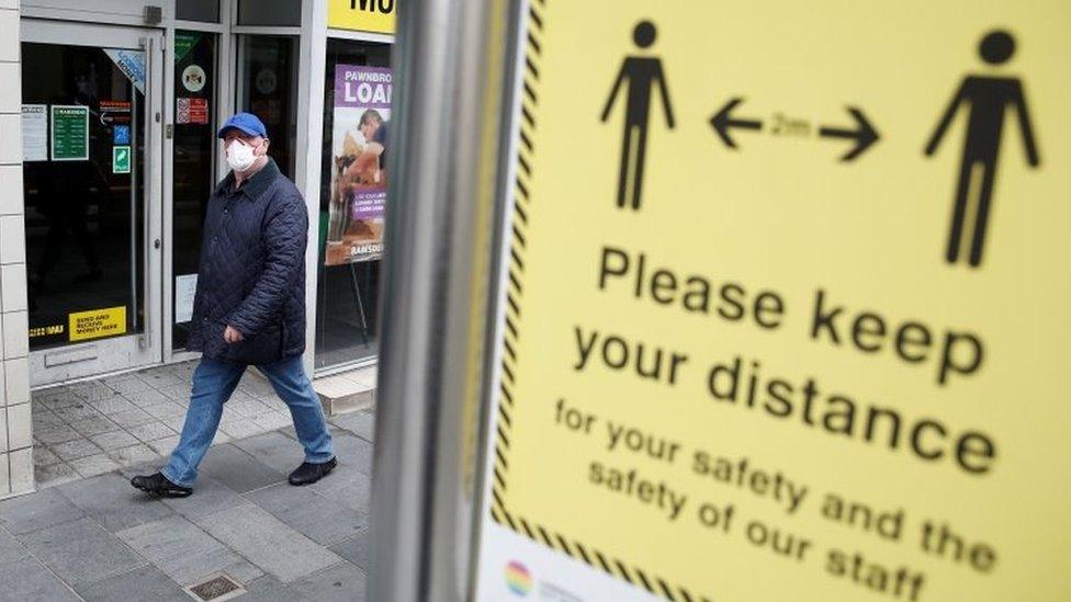 A social distancing sign in Liverpool