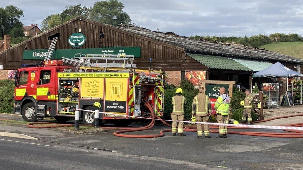 Fire at Gonalston Farm Shop