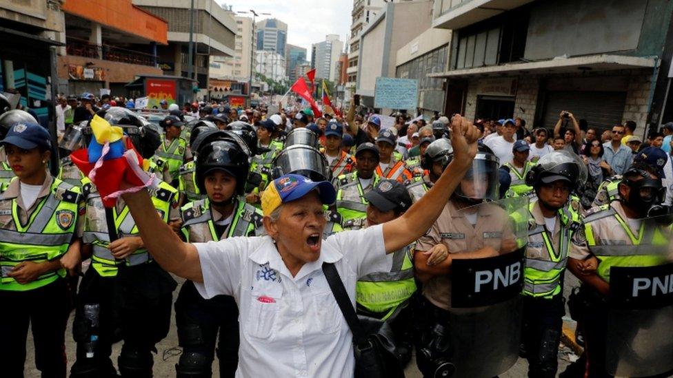 Elderly at protest in Caracas