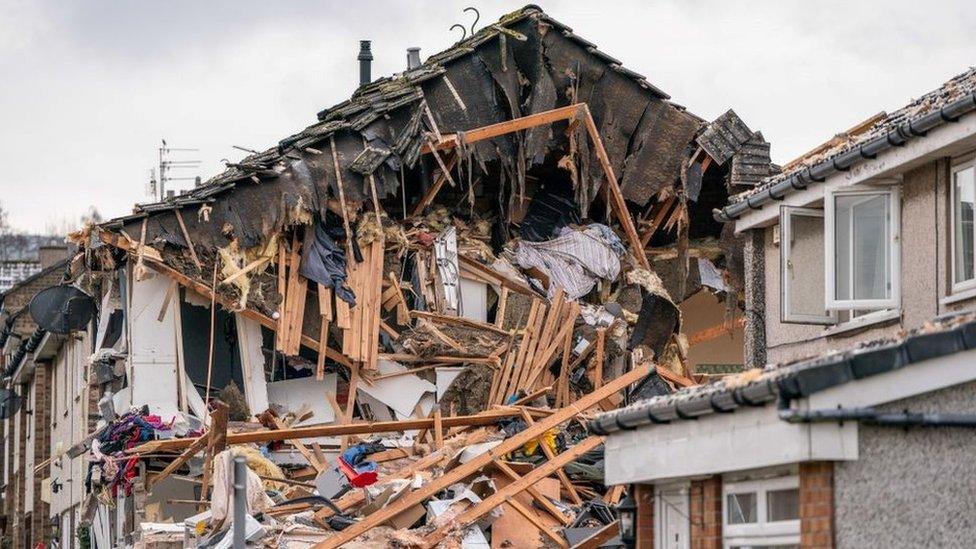 The house was completely destroyed in the blast