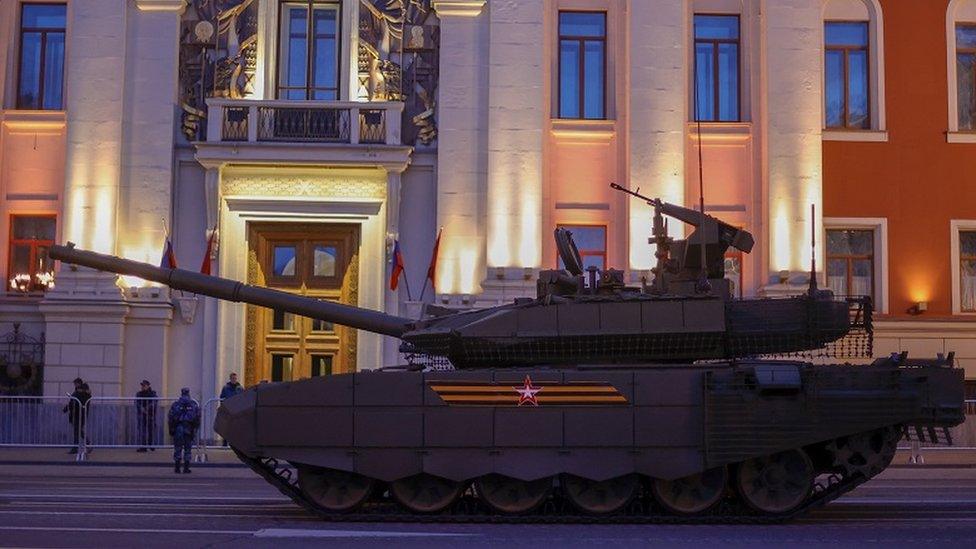 Tank in Moscow for rehearsal