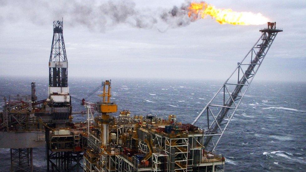 Oil rig in the north sea