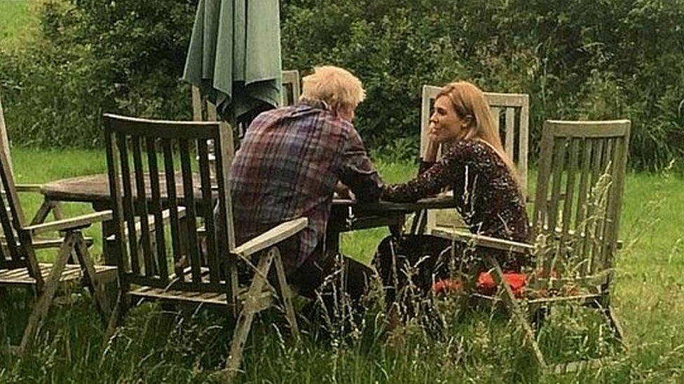 Picture of Boris Johnson and Carrie Symonds first published by the Mail on Sunday, the date and details of which have not been confirmed