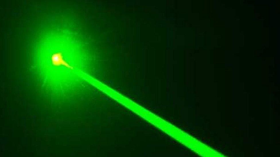 A laser beam