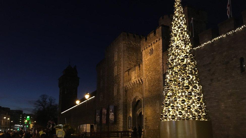 Christmas tree in Cardiff