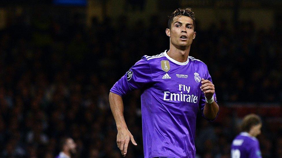 Cristiano Ronaldo playing for Real Madrid during the Champions League final