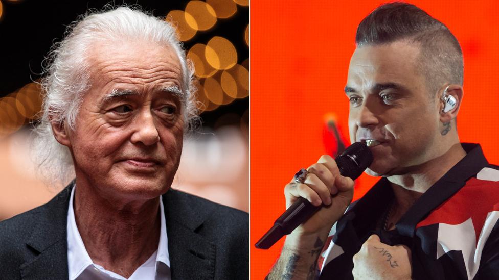 Jimmy Page and Robbie Williams