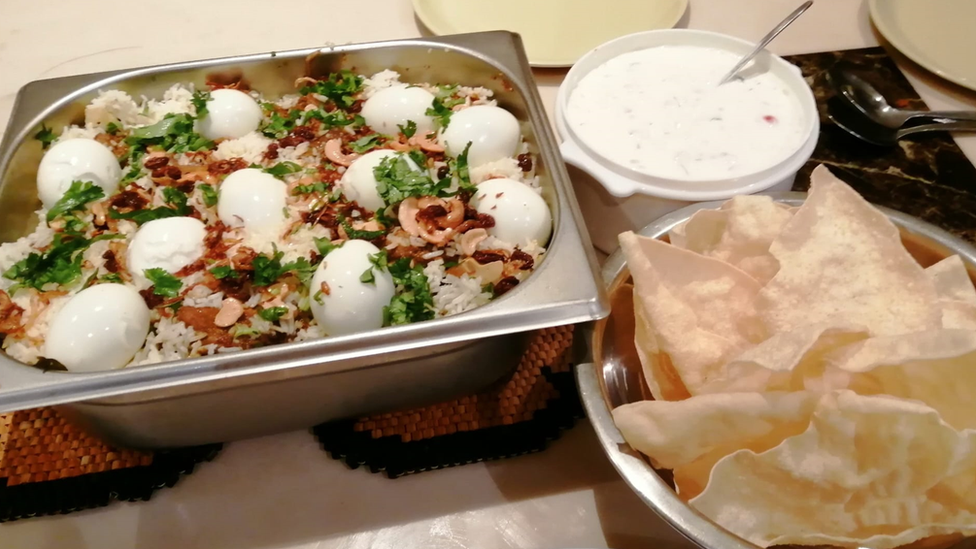 Three meals resting on a table