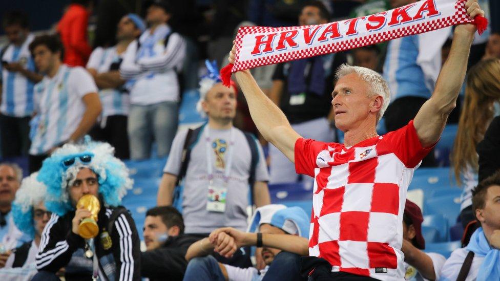 Croatia fans celebrate win over Argentina