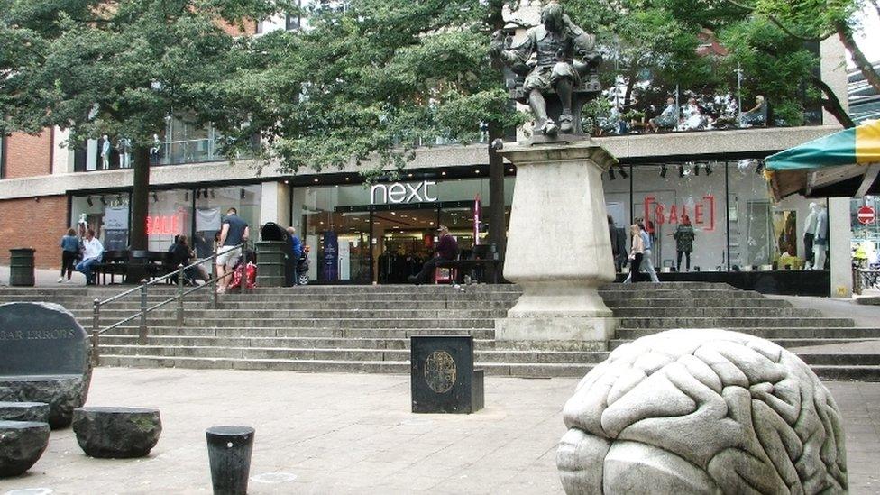 Sculptures in Hay Hill, Norwich