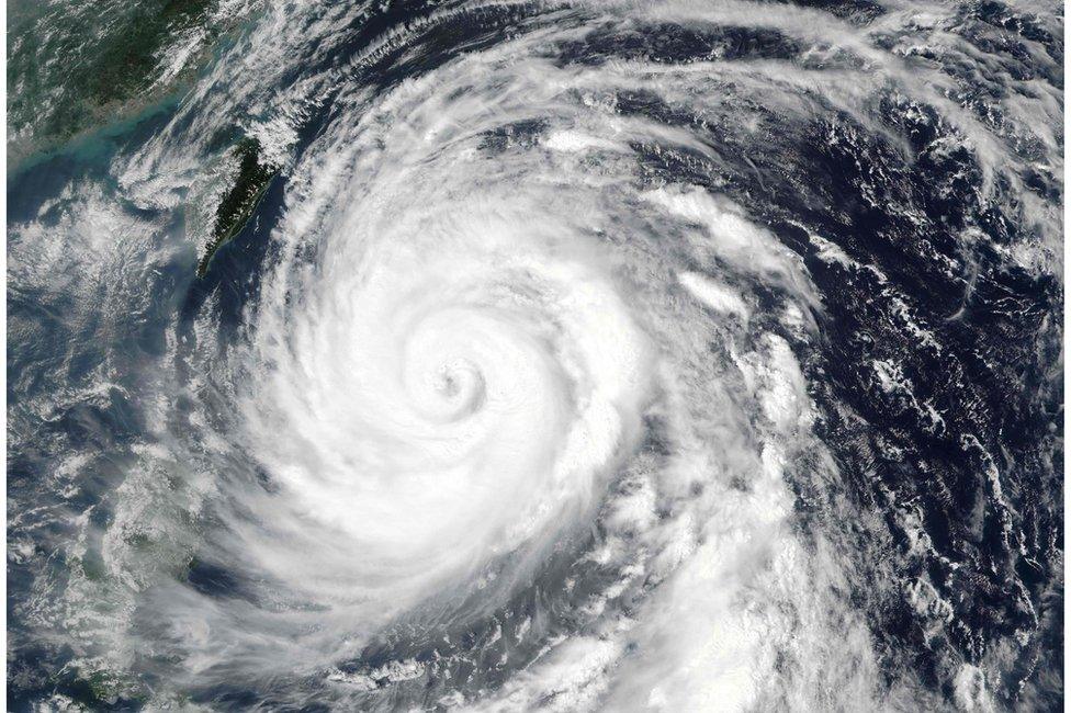 This 26 September 2016 NASA satellite image shows Typhoon Megi in the western Pacific.