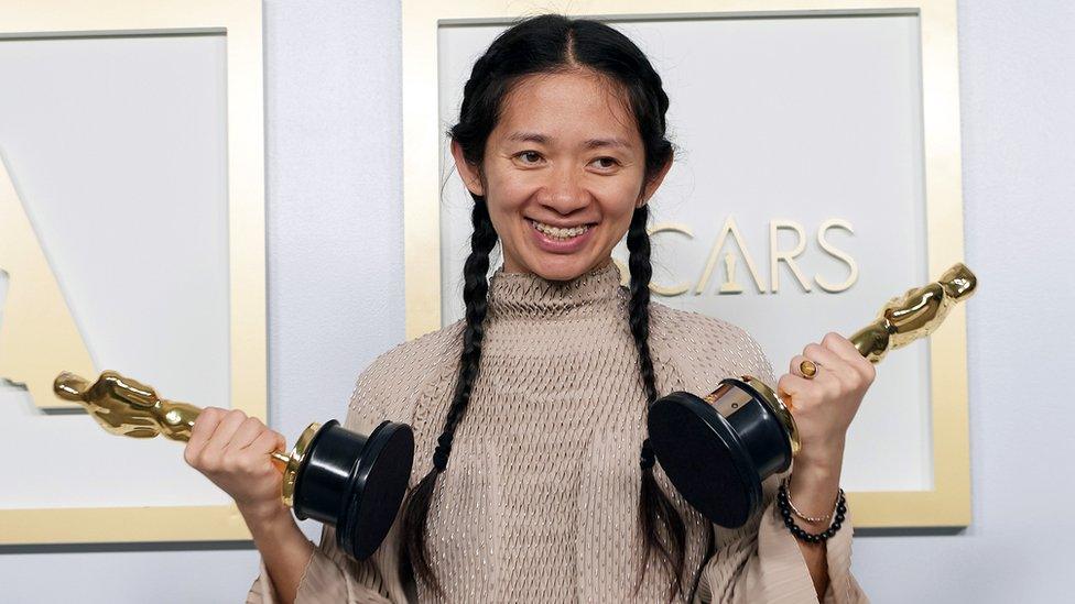 Chloe Zhao at the 2021 Oscars