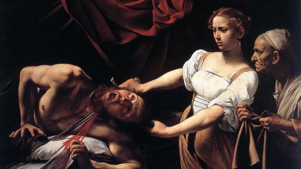 Judith Beheading Holofernes, 1599, Caravaggio (detail)