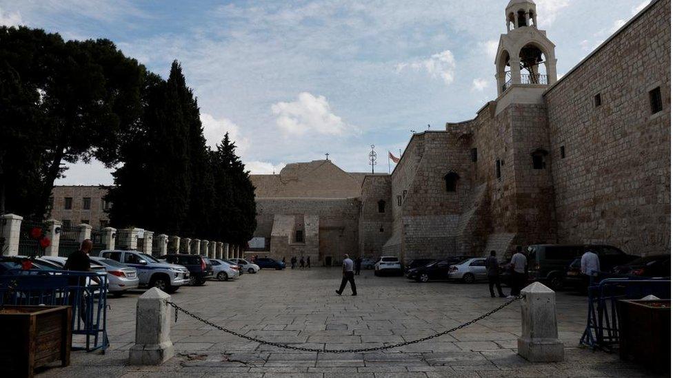 deserted area outside church of nativity, bethlehem, 11 oct 2023