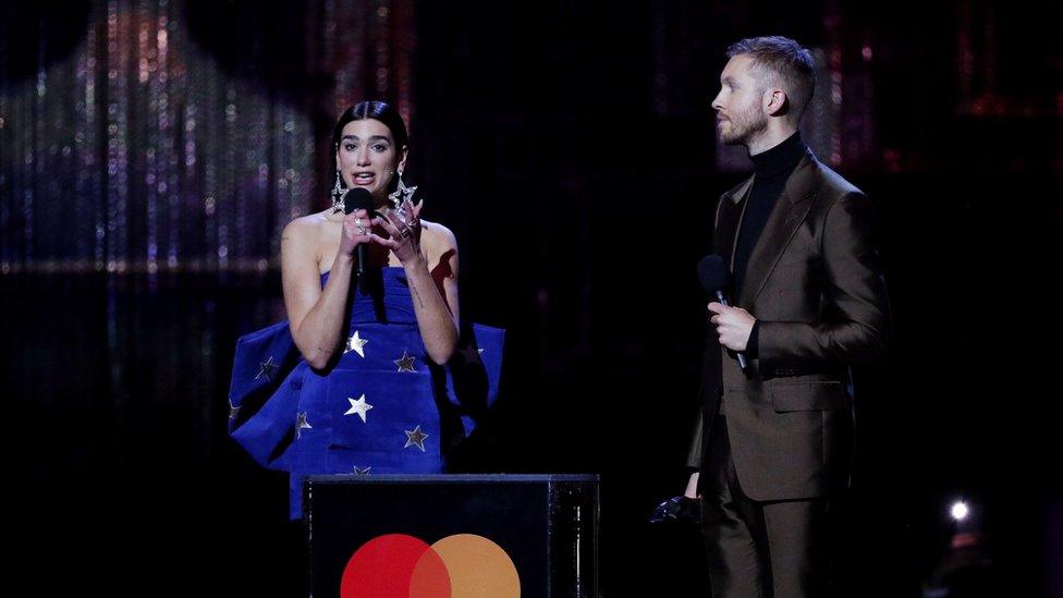 Dua Lipa and Calvin Harris