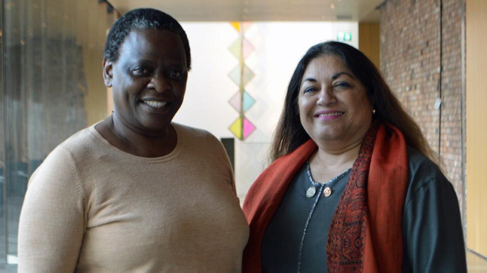 Tendayi Madzunzu (left) and Atiha Chaudry at the Whitworth art gallery