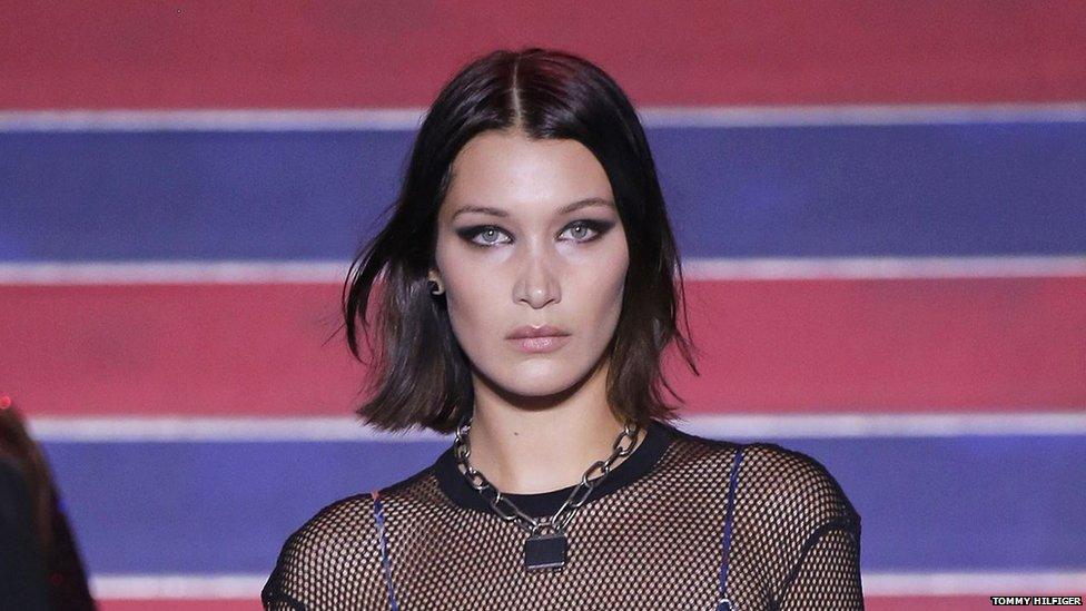 Bella Hadid also walked the Hilfiger show