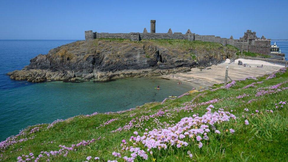 Fenella Beach and Peel Castle