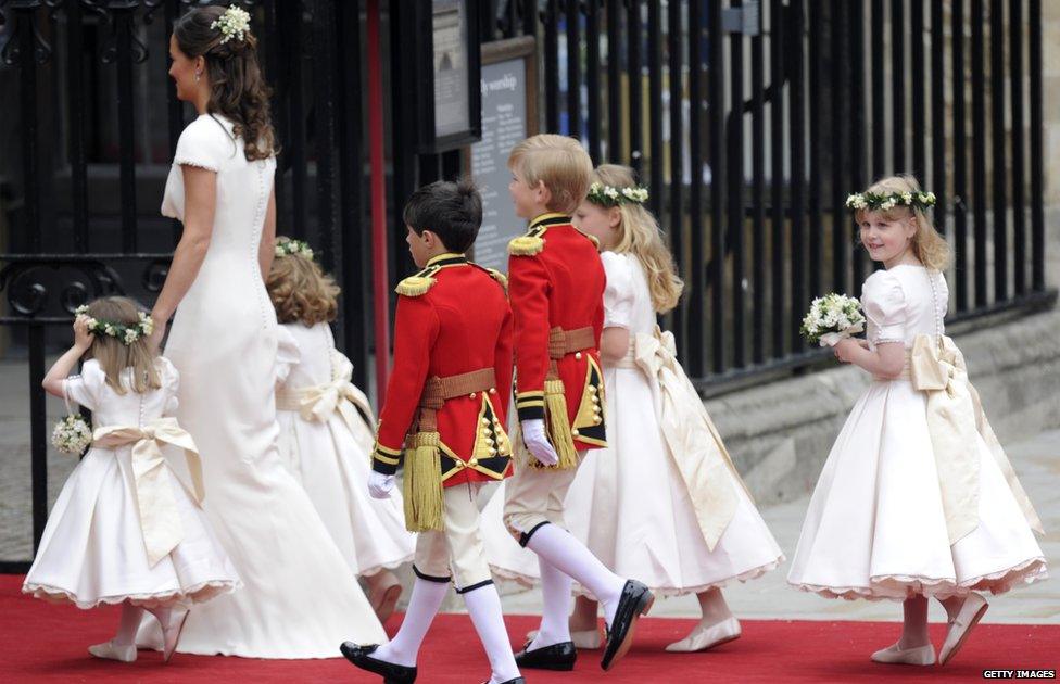 Pippa Middleton and the squad at William and Kate's wedding