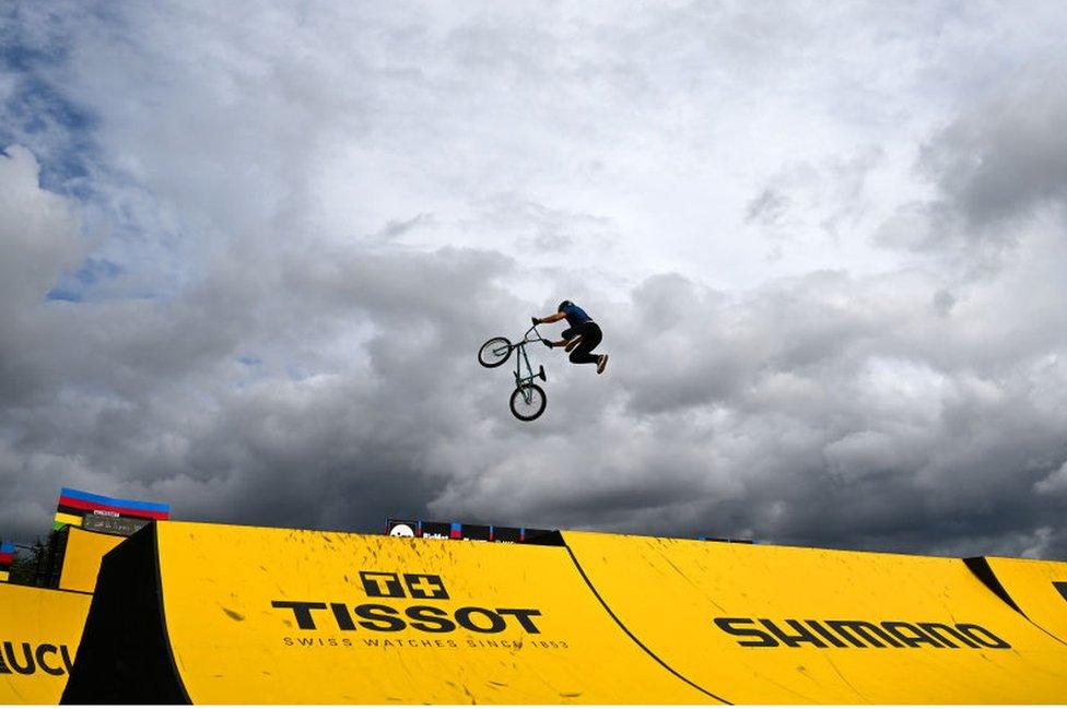 Bryce Tryon of the United States competes in his second run