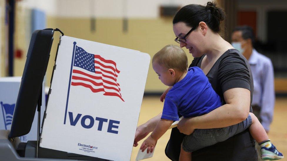 Voting booth in US