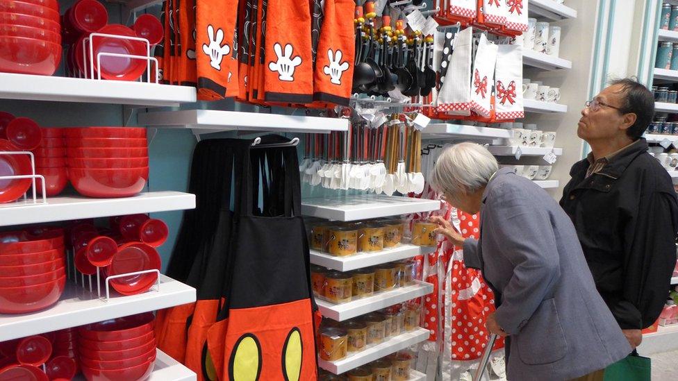 Shoppers at Disney World, China