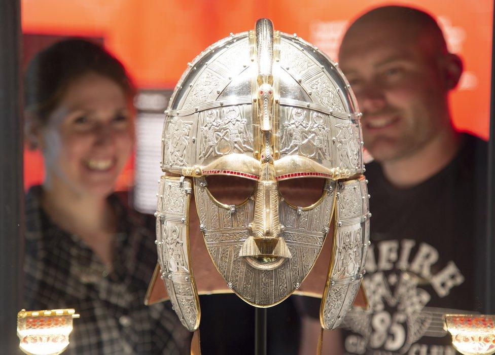 Replica of helmet at Sutton Hoo