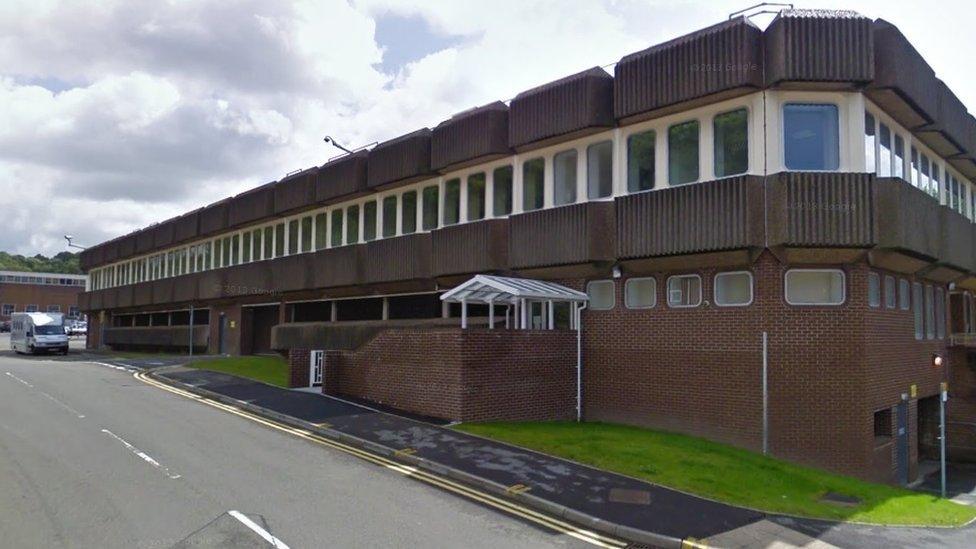 The rear of Merthyr Tydfil Crown Court