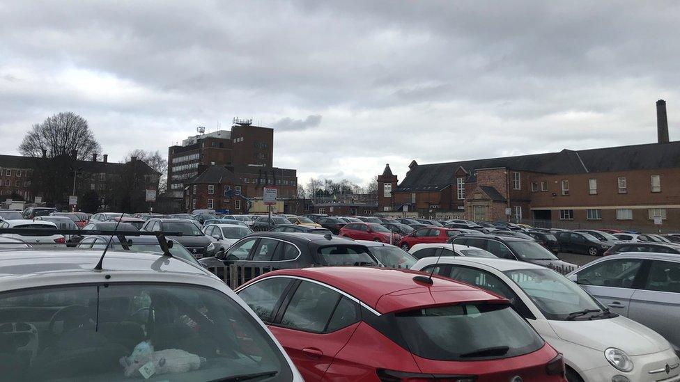 Car park at Lincoln County Hospital