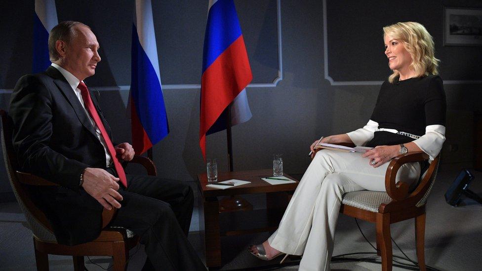 Vlamidir Putin and Megyn Kelly during interview