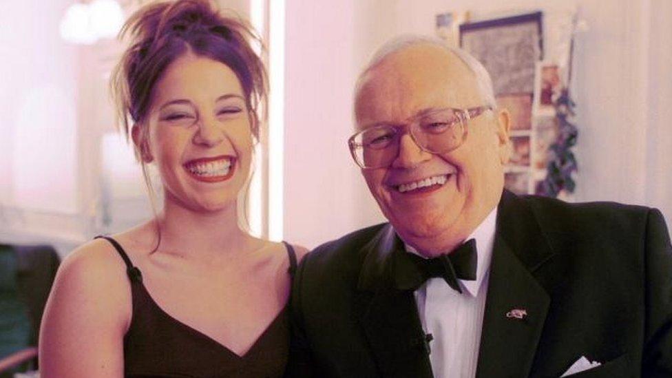 Harry Secombe with West End star Lottie Mayor, 1999