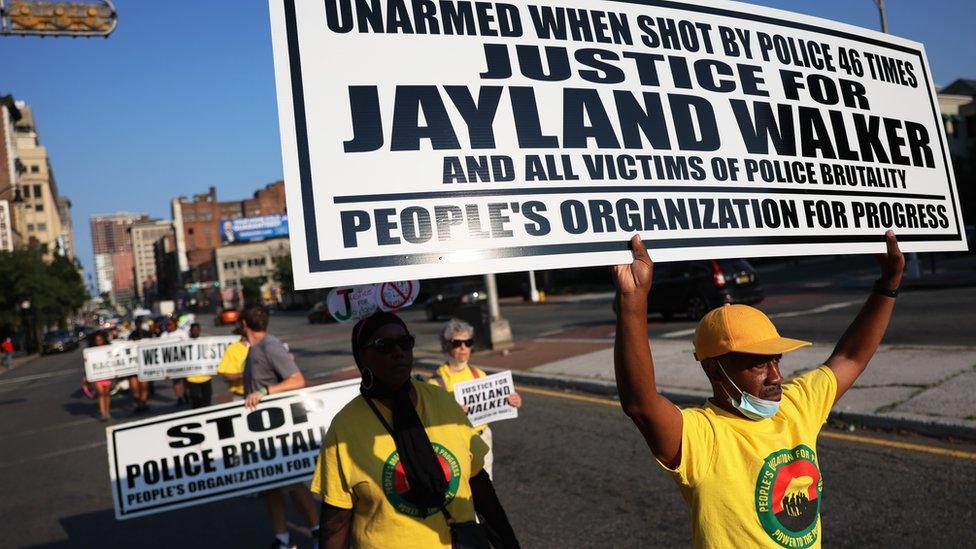 Protesteers in New Jersey