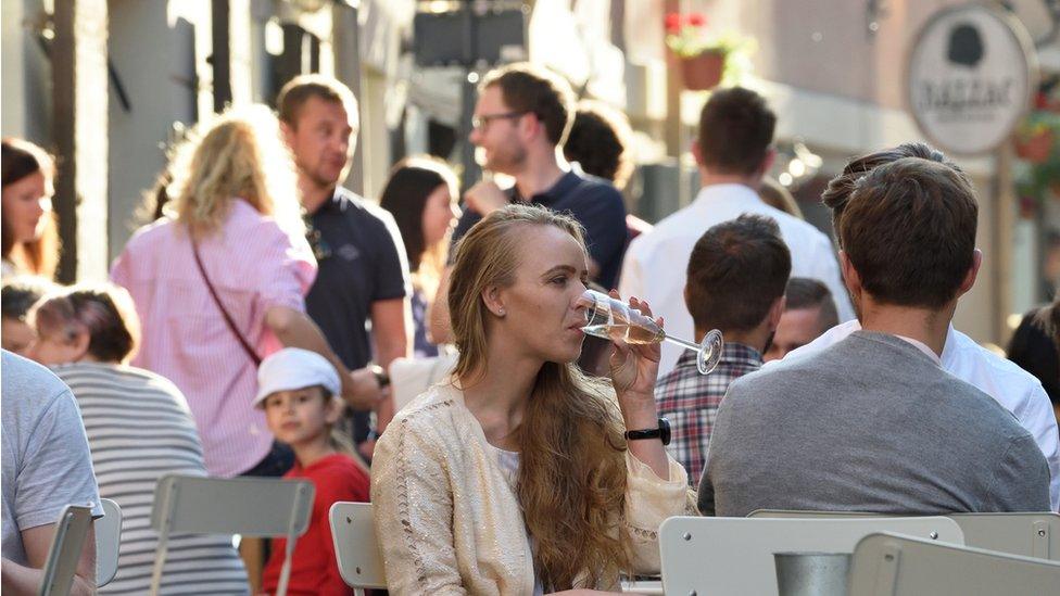 A street cafe in Lithuania