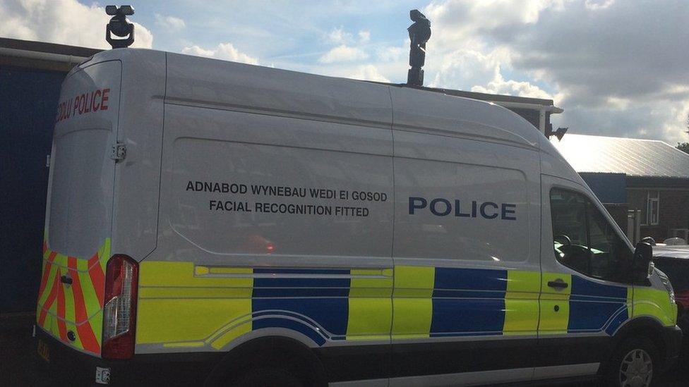 A police facial recognition van