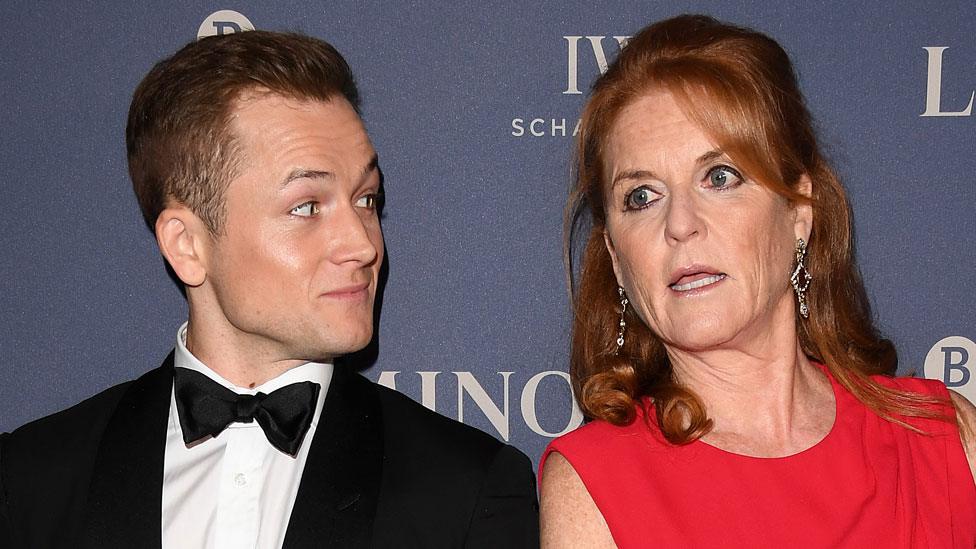 Taron Egerton with Sarah Ferguson